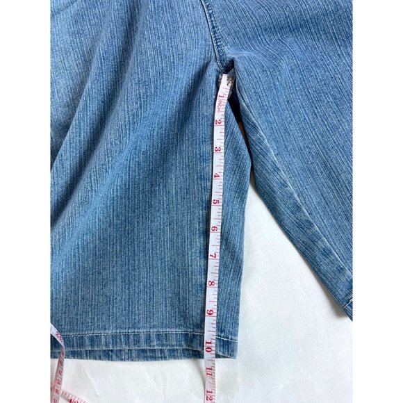 VTG Bill Blass Mens Bermuda Jeans Shorts Stretch Mid Rise Flat Front Blue SZ 10P - Picture 6 of 11